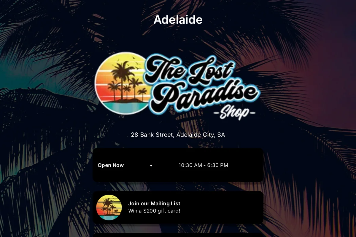 The Lost Paradise Shop | Adelaide